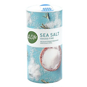 Соль морская мелкая йодированная в банке 500 гр 4Life