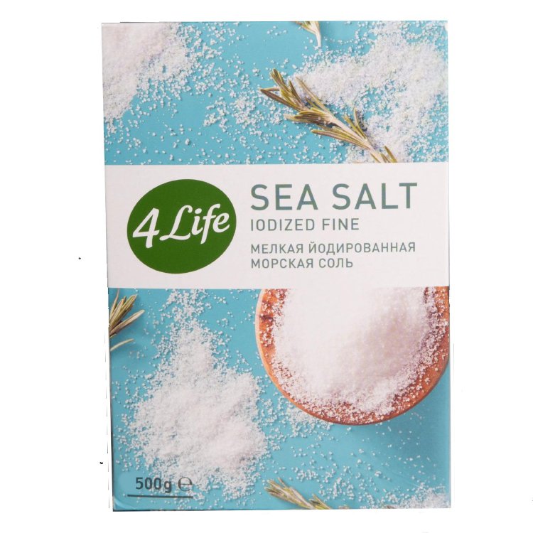 Соль морская мелкая йодированная 500 гр 4Life