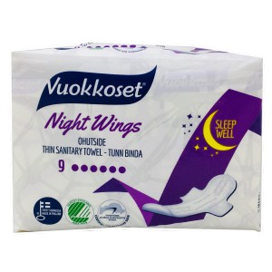 Прокладки женские VUOKKOSET Night Wings 14 шт