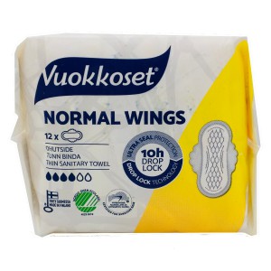 Прокладки женские VUOKKOSET Normal wings 12 шт