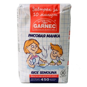 Манка рисовая 450 гр Гарнец без глютена