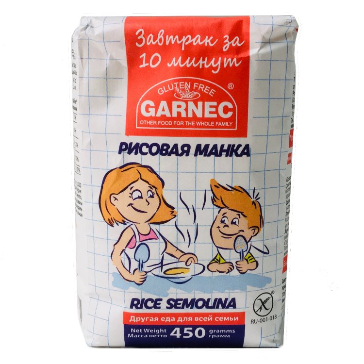 Манка рисовая 450 гр Гарнец без глютена