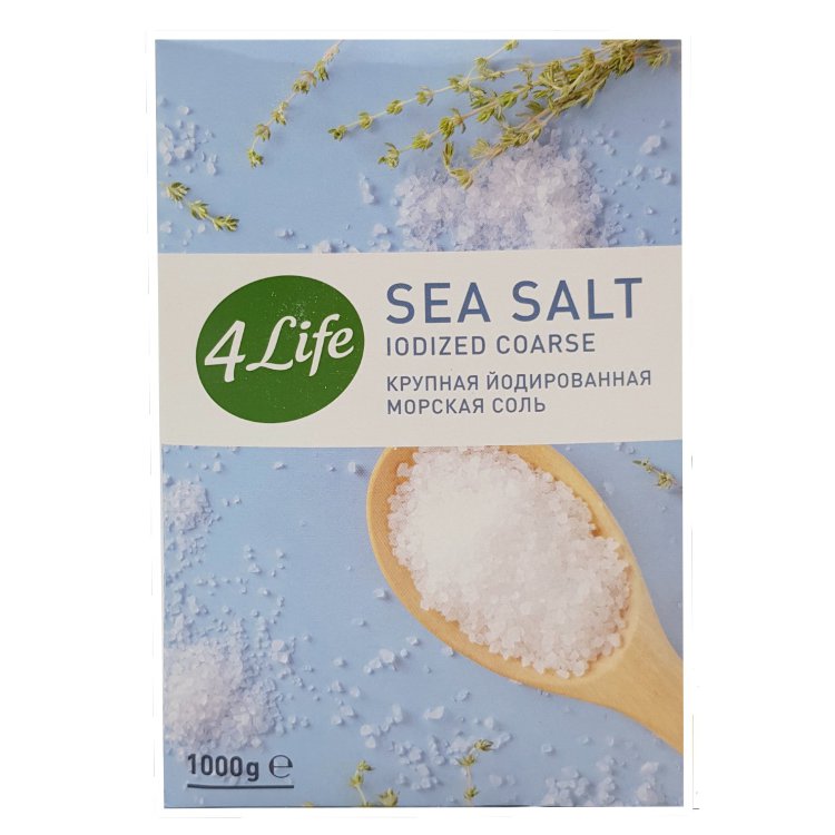 Соль морская крупная йодированная 1 кг 4Life